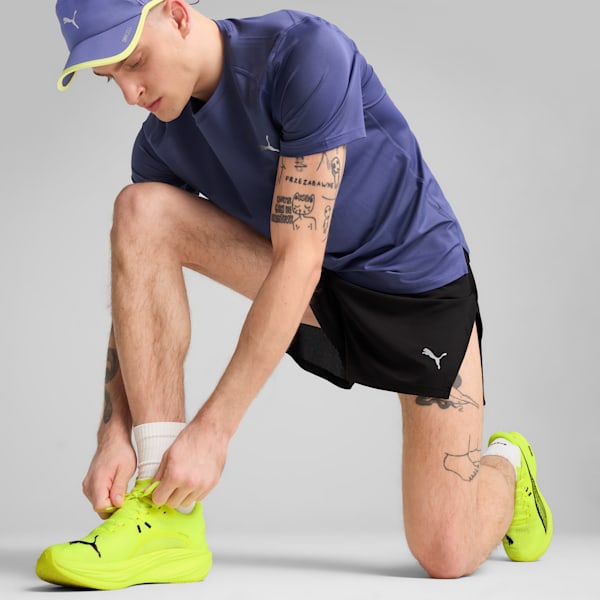 EVERYDAY RUNNING Men's Knit 3" Split Shorts, PUMA Black, extralarge